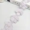 Flor de cinco pétalos de organza doble capa color rosa de 5.5 cm, decoración para sombrero y zapato, accesorio de encaje para decoración de vestido infantil DIY