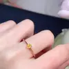 Anel Tesouro amarelo azul natural super luxo super atmosférico tamanho da pedra principal: 3*4mm Banhado a ouro branco Prata 925