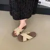 Chuyuji 2026 Novas Sandálias Rasteirinhas de Bolinhas com Tiras Cruzadas para Mulheres, Sandálias Rasteirinhas de Praia de Primavera, Sapatos Romanos