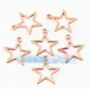 Accesorios para Joyería DIY Cobre Puro Microincrustado Calado Cruz Estrella de Cinco Puntas Estrella de Cinco Puntas Colgante Pequeño