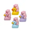 8 Patos Amarelos Sentados Casal Capivara Micro Paisagismo Jardinagem Boneco Boneco Criativo de Mão