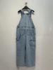 Mono de Tirantes Estilo Americano Streetwear Neutro Estilo Juvenil Primavera Verano Crane Ri Li Ri Jeans Casuales Anchos