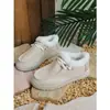 Zapatos de algodón cálido de felpa transfronterizos talla grande, tela de pana, suela gruesa, antideslizantes, botines cortos sin cordones, zapatos casuales para mujer de otoño e invierno