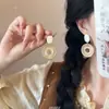 Pendientes trenzados blancos del mismo estilo que los de Zhong Chuxi para mujer, Pendientes de estilo bohemio de verano, Pendientes de estilo vacacional en la playa