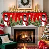 Bufanda para chimenea de Navidad con lazo, diseño de Papá Noel y muñeco de nieve, tela de cubierta estilo europeo y americano, mantel de decoración para fiestas