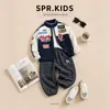 Patch Decalque para Roupa de Motociclista Infantil 2026 Novo Estilo Coreano Jaqueta Bonita para Bebês e Crianças Pequenas Calça Jogger Listrada