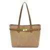 Bolsa Tote Casual Retrô de Grande Capacidade Feminina Moda Inverno 2025 Suede para Trabalho Ombro Axila