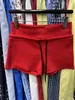 Estilo Coreano Verão Novo Moda Americana Bloqueio de Cores Cordão Cintura Alta Emagrecedor Casual Versátil Slim Shorts Curtos Quentes para Mulheres Tendência