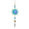 Adorno de campanilla de viento de cristal atrapasol de girasol transfronterizo, piezas metálicas coloridas, decoración del hogar arcoíris, disponible para dropshipping