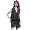Chaleco de Mezclilla de Streetwear de Moda para Mujer Primavera/Verano 2026 Nuevo Parche de Malla Lavado Vintage Chaleco Corto