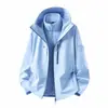 Chaqueta de viaje para otoño e invierno para mujer, estilo Luotuo, 3 en 1, cortavientos e impermeable, ropa de alpinismo desmontable para hombre