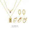 Juego de Collar con Colgante de Corazón de Tarot Yuanfan de Plata de Ley S925 Anillo de Mariposa Popular Transfronterizo Europeo y Americano Venta al por Mayor Pendientes para Mujer