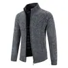 2024 nuevo cárdigan suéter de terciopelo para hombre talla grande comercio exterior cuello alto chaqueta abrigo de moda suéter para hombre