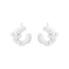 892 Versión coreana de INS nicho diseño de lujo aretes de cuerno roscado tipo tote aretes de plata de ley S925 aretes de plata para mujer venta al por mayor