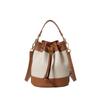 Bolso Cubo Transfronterizo 2024 Nuevo de Gama Alta Moda Bolso de Mano Estilo Boceto Textura Color de Contraste Retro Bolso de Hombro Cruzado