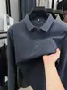 Camisa Polo de Manga Larga de Mezcla de Lana y Seda de Lujo con Cuello de Solapa, Nueva Camiseta Casual de Negocios para Hombre Otoño