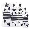 Funda de madera para palo de golf con raya de estrella de cinco puntas funda protectora para club No. 1 madera 3/No. 5 madera UT funda de palo de madera PU impermeable