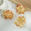 J 6cm Flor de Camélia com Borda Queimada Cabeça de Flor Estilo Antigo Material para DIY Artesanato Flor Artificial Flor de Seda Acessório de Cabelo Hanfu Grampo de Cabelo
