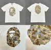 Marca da moda atacado transfronteiriço para comércio exterior Amazon: camiseta de manga curta tubarão de alta resistência, camiseta cabeça de macaco BAPE