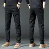 Calças casuais masculinas de alta qualidade de Hong Kong, estilo primavera e outono, corte reto slim, calças sociais versáteis com stretch, coleção de outono 2026