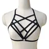 Sutiã ZIZ sexy de tiras cruzadas, popular na Europa e América, lingerie com tira elástica de bondage, estilo europeu e americano vazado