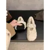 Primer Encuentro Temporada Lazo Zapatos Peludos para Mujer Otoño/Invierno Nuevo Estilo Estilo Hada Suave Zapatos de Algodón Cálidos Con Felpa Mary Jane Zapatos de Salón
