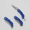 Mango Azul con Cadena Plegable Cuchillo de Fruta Camping al Aire Libre Defensa Cuchillo Multiusos Doméstico Desempaque Exprés Cuchillo Afilado