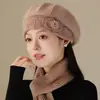 Estilo Novo de Inverno Chapéu para Mãe de Meia-Idade e Idosa Chapéu Boina Quente de Pelo de Coelho da Moda Chapéu de Lã Tricô Espesso com Forro de Veludo para Mulheres