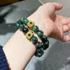 Pulseira de Tesouro Natural Vermelho e Verde 10mm Pulseira
