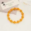 Loja Dourada Mesmo Estilo Tradicional Bordado Vazado Filigrana Bola Contas Pulseira Areia Dourada Contas da Sorte Pulseira Luxuosa Leve Luxo para Mulheres