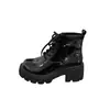 Botines de Suela Gruesa para Mujer 2024 Estilo Británico Primavera y Otoño Botines de Tacón Grueso Botines Cortos Delgados de Suela Suave para Ropa de Trabajo de Mujer y Versátiles