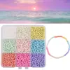Kit de materiais de contas de semente de vidro de 9 compartimentos para novo produto transfronteiriço, conjunto de miçangas soltas perfuradas coloridas para pulseira DIY