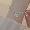 Pulsera de mariposa Menghui para mujer, nueva pulsera de jade con mariposa de plata rota de estilo chino, diseño simple que combina con todo, pulsera de alta calidad a la moda