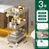 Pequeno carrinho de armazenamento, prateleira de armazenamento móvel de piso para cozinha, prateleira de armazenamento multicamadas para lanches e banheiro