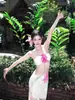 Bikini Strapless Floral Pure Desire para Mujer, Traje de Baño Sexy Caliente de Color Acuarela para Vacaciones en la Playa, Poliéster de Alta Gama 9187