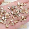 Venta al por mayor Celebridad de Internet Manicura Champagne Joyería de Diamantes Súper Brillante Maillard Rectangular Gota de Agua Diamante de Uña Forma Especial Punta Inferior