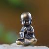 Ornatos de micro paisagismo liga de cobre mini figura micro-esculpida Buda Dharma pescador mesa de areia rochoso paisagismo bonsai