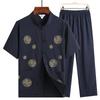 Traje de Tang de manga corta para hombres de mediana edad y ancianos, traje estilo chino, traje Mao para hombres, Hanfu estilo chino antiguo, Ropa de verano estilo chino para papá y abuelo