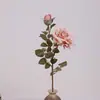 Flores Artificiales, 2 Rosas de Hibisco Grandes, Flores de Seda de Lujo Accesible Estilo Europeo, Decoración del Hogar, Flores Exquisitas para Decoración de Mesa de Comedor