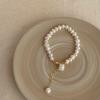 Pulsera de Perlas Naturales Barrocas para Mujer Pulsera Nicho Francés de Alta Gama Retro Elegante Elegante Mejor Amiga Joyería de Mano