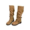 Primer Encuentro Temporada 2026 Otoño Hebilla de Cinturón Estilo Europeo y Americano Nuevo Botas de Motocicleta para Mujer, Botines de Media Caña con Punta Redonda de Moda y Versátiles para Mujer