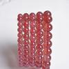 Pulsera de cuentas de oblea de fresa natural, cristal rojo paloma, moda para damas, simple, rojo hielo, joyería, pulsera al por mayor