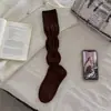 Calcetines para mujer youjiaxiu, estilo japonés, color liso, calcetines de pantorrilla de burbuja plisada, calcetines largos versátiles sin costuras, calcetines para botas