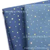 Medio Metro de Mezclilla Lavada Previamente Estampada en Oro Estrellado DIY Cartera Bolsa para Ropa, 1Yc69490
