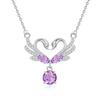 Colar de cisne de prata esterlina S925, pingente explosivo de tesouro de cor natural avançada, design elegante de pedra de cristal, corrente de clavícula