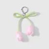 Estilo Coreano Fresco Dulce Dopamina Brillante Malla Capullo de Tul Flor Lazo Nudo Llavero Encanto para Bolso Colgante