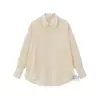 Camisa Blanca de Manga Larga con Protección Solar N-52Trw para Niñas, Cárdigan de Verano, Estilo Delgado de Nicho, Top Holgado y Elegante Ms59