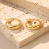 Aretes Niche Avanzados Geométricos Semicirculares con Hebilla para la Oreja Explosivos Simples Estilo Metal Lujo Ligero Diseño Versátil