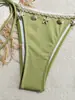 Traje de baño para mujer 2027 nuevo estilo, estilo europeo y americano, bikini transfronterizo, copa triangular, cuello halter sexy, traje de baño de atar