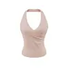 Chaleco deportivo para mujer con almohadillas en el pecho, ropa interior para entrenamiento de running a prueba de impactos de verano 2026, top de cuello halter con hermoso diseño en la espalda, moderno